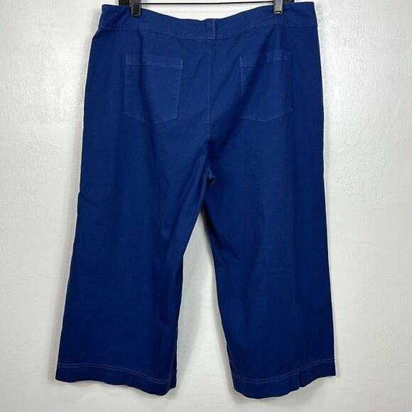 Fresh Produce Blue Cotton Blend Straight Leg Capri Size XL - Picture 2 of 8